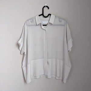 Everlane clean silk square shirt